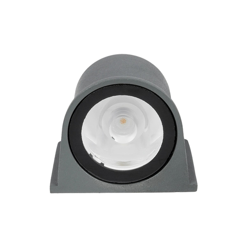 GLOBOSTAR® FLOODORA GLB-103-0030 Προβολέας Σποτ Wall Washer LED 3W 270lm 5° AC 220-240V Αδιάβροχο IP65 Θερμό Λευκό 2700K - Sanan SMD Chip - Γκρι Ανθρακί Ματ - Μ6.5 x Π5.5 x Υ5cm - 3 Χρόνια Εγγύηση