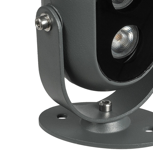 GLOBOSTAR® FLOODIS GLB-103-0031 Προβολέας Σποτ Wall Washer LED 4W 360lm 24° AC 220-240V Αδιάβροχο IP65 Θερμό Λευκό 2700K - Sanan SMD Chip - Γκρι Ανθρακί Ματ - Μ7 x Π5 x Υ11cm - 3 Χρόνια Εγγύηση