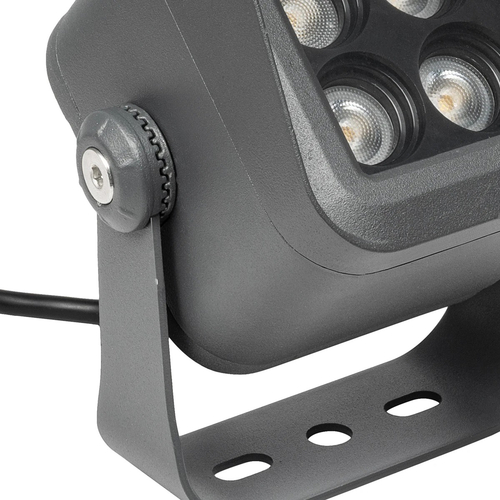 GLOBOSTAR® FLOODVIRA GLB-103-0032 Προβολέας Σποτ Wall Washer LED 8W 720lm 24° AC 220-240V Αδιάβροχο IP65 Θερμό Λευκό 2700K - Sanan SMD Chip - Γκρι Ανθρακί Ματ - Μ11 x Π9 x Υ15cm - 3 Χρόνια Εγγύηση