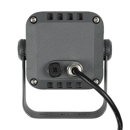 GLOBOSTAR® FLOODVIRA GLB-103-0032 Προβολέας Σποτ Wall Washer LED 8W 720lm 24° AC 220-240V Αδιάβροχο IP65 Θερμό Λευκό 2700K - Sanan SMD Chip - Γκρι Ανθρακί Ματ - Μ11 x Π9 x Υ15cm - 3 Χρόνια Εγγύηση