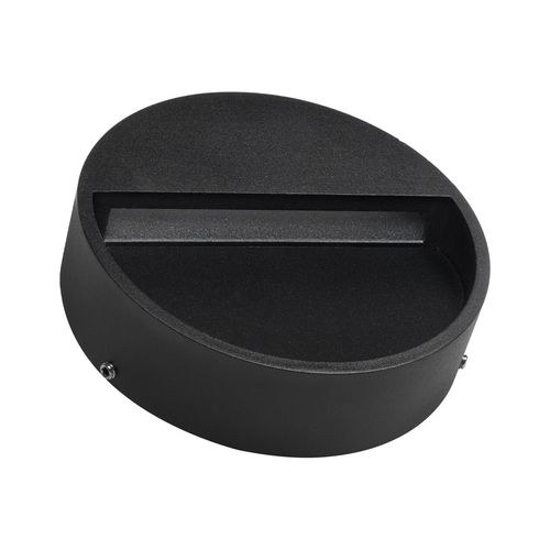 GLOBOSTAR® STEPINI GLB-103-0034 Φωτιστικό Σκαλοπατιού / Διαδρόμου LED 3W 270lm 45° AC 220-240V Αδιάβροχο IP65 Θερμό Λευκό 2700K - Sanan SMD Chip - Μαύρο Ματ - Μ12 x Π3 x Υ12cm - 3 Χρόνια Εγγύηση