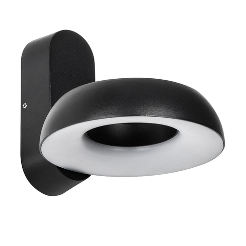GLOBOSTAR® LINEART GLB-103-0037 Φωτιστικό Τοίχου / Απλίκα LED 12W 1080lm 120° AC 220-240V Αδιάβροχο IP65 Θερμό Λευκό 2700K - Sanan SMD Chip - Μαύρο Ματ - Μ16 x Π20 x Υ15cm - 3 Χρόνια Εγγύηση
