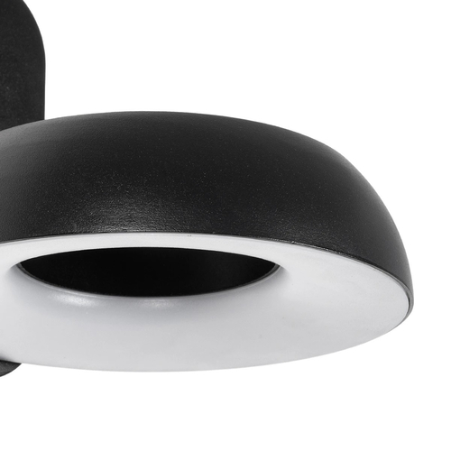 GLOBOSTAR® LINEART GLB-103-0037 Φωτιστικό Τοίχου / Απλίκα LED 12W 1080lm 120° AC 220-240V Αδιάβροχο IP65 Θερμό Λευκό 2700K - Sanan SMD Chip - Μαύρο Ματ - Μ16 x Π20 x Υ15cm - 3 Χρόνια Εγγύηση