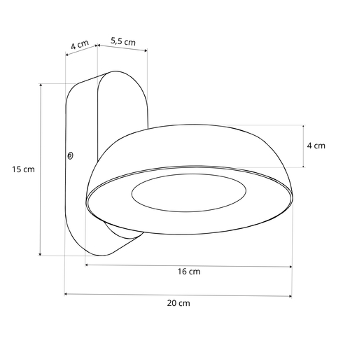 GLOBOSTAR® LINEART GLB-103-0037 Φωτιστικό Τοίχου / Απλίκα LED 12W 1080lm 120° AC 220-240V Αδιάβροχο IP65 Θερμό Λευκό 2700K - Sanan SMD Chip - Μαύρο Ματ - Μ16 x Π20 x Υ15cm - 3 Χρόνια Εγγύηση