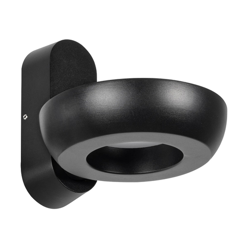 GLOBOSTAR® LINEART GLB-103-0037 Φωτιστικό Τοίχου / Απλίκα LED 12W 1080lm 120° AC 220-240V Αδιάβροχο IP65 Θερμό Λευκό 2700K - Sanan SMD Chip - Μαύρο Ματ - Μ16 x Π20 x Υ15cm - 3 Χρόνια Εγγύηση