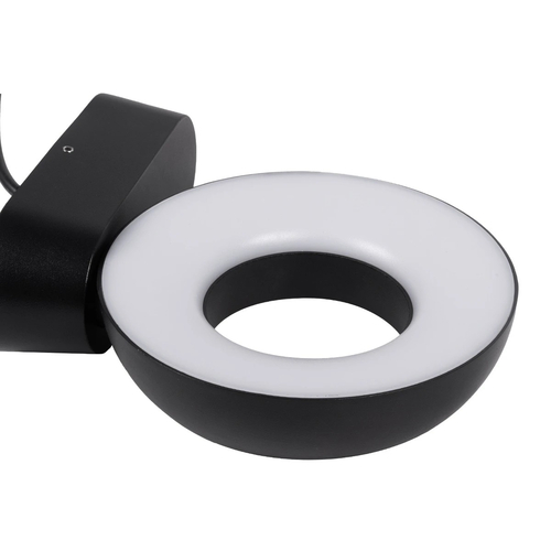 GLOBOSTAR® LINEART GLB-103-0037 Φωτιστικό Τοίχου / Απλίκα LED 12W 1080lm 120° AC 220-240V Αδιάβροχο IP65 Θερμό Λευκό 2700K - Sanan SMD Chip - Μαύρο Ματ - Μ16 x Π20 x Υ15cm - 3 Χρόνια Εγγύηση