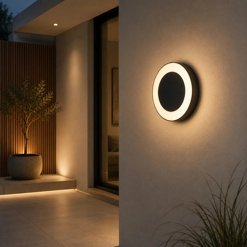GLOBOSTAR® LINEART GLB-103-0038 Φωτιστικό Τοίχου / Απλίκα LED 18W 1620lm 120° AC 220-240V Αδιάβροχο IP65 Θερμό Λευκό 2700K - Sanan SMD Chip - Μαύρο Ματ - Μ20 x Π4.5 x Υ20cm - 3 Χρόνια Εγγύηση