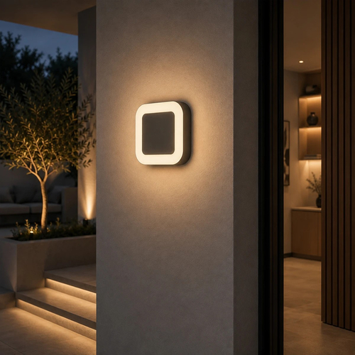 GLOBOSTAR® LINEART GLB-103-0039 Φωτιστικό Τοίχου / Απλίκα LED 18W 1620lm 120° AC 220-240V Αδιάβροχο IP65 Θερμό Λευκό 2700K - Sanan SMD Chip - Μαύρο Ματ - Μ20 x Π4.5 x Υ20cm - 3 Χρόνια Εγγύηση