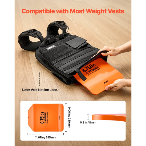Πλάκες για γιλέκα VEVOR με καμπύλη βάση, ζεύγη 4 kg, Πλάκες με βάρη από χάλυβα υψηλής ποιότητας για γιλέκο, εργονομικός σχεδιασμός, για προπόνηση δύναμης, αντοχής, τρέξιμο, τζόκινγκ, γυμναστική, έντονες προπονήσεις