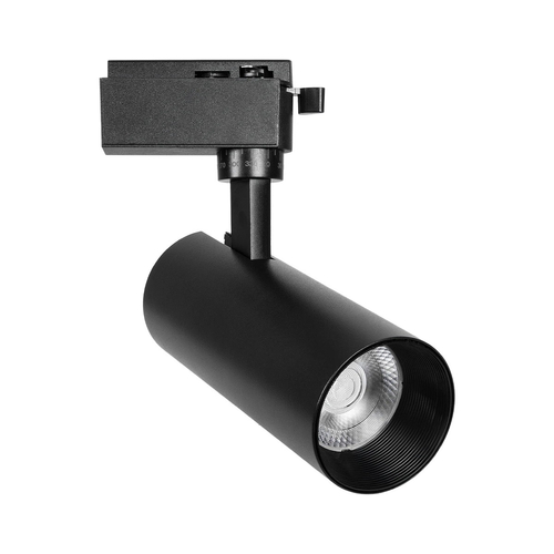 GLOBOSTAR® LUGANO 60810 Μονοφασικό Σποτ Ράγας LED 20W 2500lm 36° AC 220-240V IP20 Φυσικό Λευκό 4500K - Bridgelux COB Chip & TÜV SÜD Driver - Eurotrack 1PH - Μαύρο Ματ - Μ8.5 x Π6.5 x Υ20.5cm - 5 Χρόνια Εγγύηση