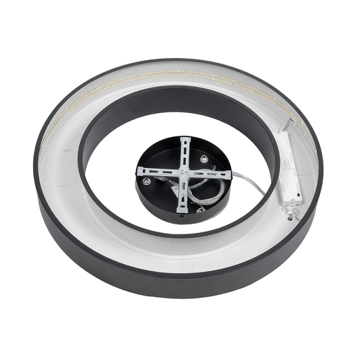 kelvo® RA KLV-101-0365 Κρεμαστό Φωτιστικό Οροφής LED 67W 6700lm 120° AC 220-240V IP20 Ρυθμιζόμενο Λευκό CCT με Χειριστήριο από 2700K έως 6000K Dimmable - Lumileds SMD Chip - Μαύρο Ματ - Μ60 x Π60 x Υ8cm - 3 Χρόνια Εγγύηση