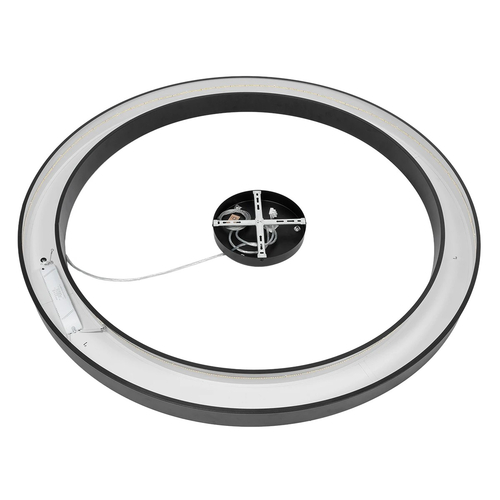 kelvo® RA KLV-101-0369 Κρεμαστό Φωτιστικό Οροφής LED 100W 10000lm 120° AC 220-240V IP20 Ρυθμιζόμενο Λευκό CCT με Χειριστήριο από 2700K έως 6000K Dimmable - Lumileds SMD Chip - Μαύρο Ματ - Μ120 x Π120 x Υ8cm - 3 Χρόνια Εγγύηση