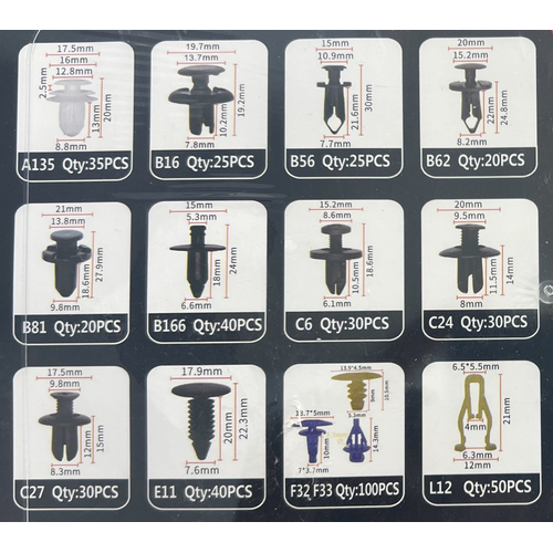 Σετ συνδετήρες αυτοκινήτου 13 τύπων - 545pcs - 180263