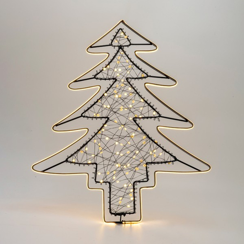 ΦΩΤΙΖΟΜΕΝΟ ΔΕΝΤΡΟ 37x45cm, 100 MINI LED, ΜΕΤΑΣΧΗΜΑΤΙΣΤΗ, ΜΑΥΡΟΣ ΜΕΤΑΛΛΙΚΟΣ ΣKEΛETOΣ, ΜΑΥΡΟ ΧΑΛΚΙΝΟ ΚΑΛΩΔΙΟ, ΘΕΡΜΟ ΛΕΥΚΟ LED, ΘΕΡΜΗ ΛΕΥΚΗ COB ΤΑΙΝΙΑ LED 2m, ΠΡΟΕΚΤΑΣΗ ΠΑΡΟΧΗΣ 3m, IP44