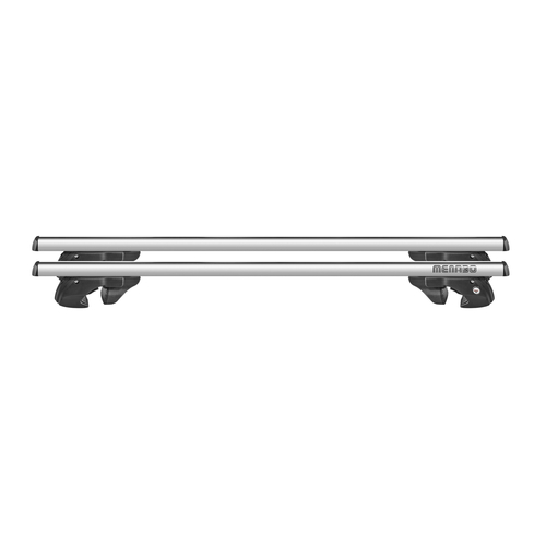 MENABO ΜΠΑΡΕΣ ΟΡΟΦΗΣ ΑΛΟΥΜΙΝΙΟΥ SHERMAN SILVER 120 cm ΣΕ ΑΣΗΜΙ ΧΡΩΜΑ ΓΙΑ Kia Sportage (JA) 5 doors 1994>2002 ΜΕ RAISED RAILS (Παράλληλες Μπάρες με Κενό) - 2 ΤΕΜ. (9590/MB)