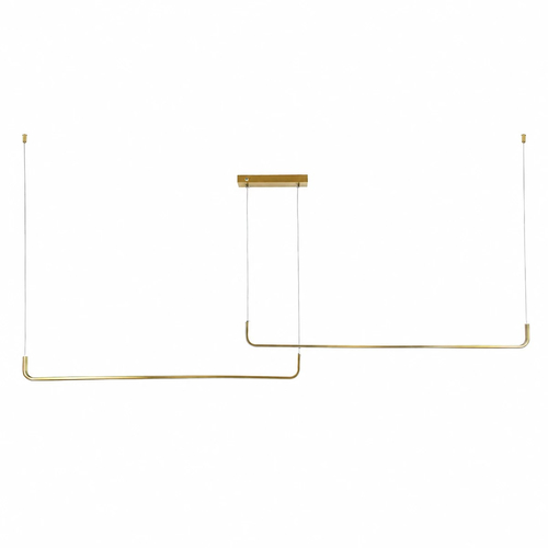 kelvo® LINARIA KLV-101-0260-V2 Κρεμαστό Φωτιστικό Οροφής LED 72W 7200lm 180° AC 220-240V IP20 Ρυθμιζόμενο Λευκό CCT με Χειριστήριο από 2700K έως 6000K Dimmable - Lumileds SMD Chip - Χρυσό Πλατίνα - Μ212 x Π4 x Υ20cm - 3 Χρόνια Εγγύηση