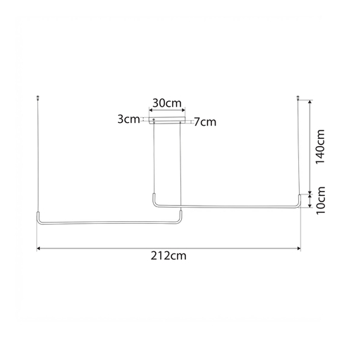 kelvo® LINARIA KLV-101-0260-V2 Κρεμαστό Φωτιστικό Οροφής LED 72W 7200lm 180° AC 220-240V IP20 Ρυθμιζόμενο Λευκό CCT με Χειριστήριο από 2700K έως 6000K Dimmable - Lumileds SMD Chip - Χρυσό Πλατίνα - Μ212 x Π4 x Υ20cm - 3 Χρόνια Εγγύηση