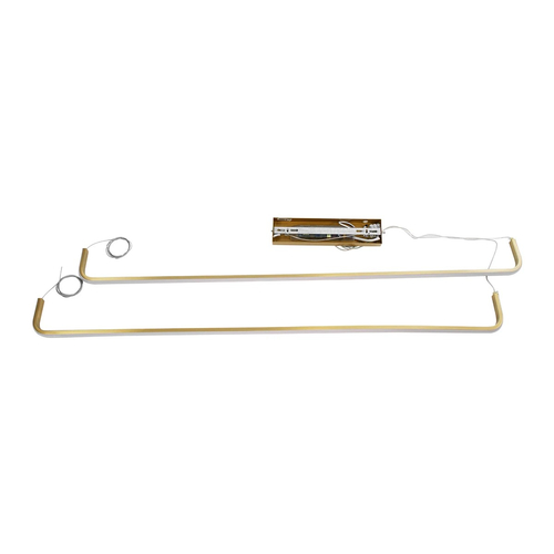 kelvo® LINARIA KLV-101-0260-V2 Κρεμαστό Φωτιστικό Οροφής LED 72W 7200lm 180° AC 220-240V IP20 Ρυθμιζόμενο Λευκό CCT με Χειριστήριο από 2700K έως 6000K Dimmable - Lumileds SMD Chip - Χρυσό Πλατίνα - Μ212 x Π4 x Υ20cm - 3 Χρόνια Εγγύηση