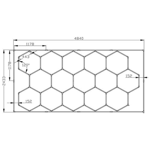 LineaForm - Διακοσμητικό LED Φωτιστικό Πάνελ Οροφής Πολυγωνικού Σχεδιασμού με Εσωτερικά Μοτίβα - 552W 110-240V - Μ484.0 x Π243.3 x Υ2cm - Ψυχρό Λευκό 6500K