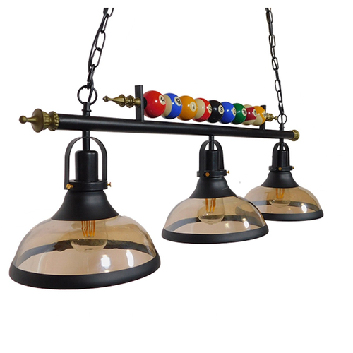 VenCore Billiardo III 6089-10042 - Φωτιστικό Οροφής Τρίφωτο Κρεμαστό Μαύρο Μεταλλικό και Μελί Γυαλί - Vintage Σχέδιο με Βάση-Ντουί 3xE27 - Μ95 x Π25 x Υ30cm