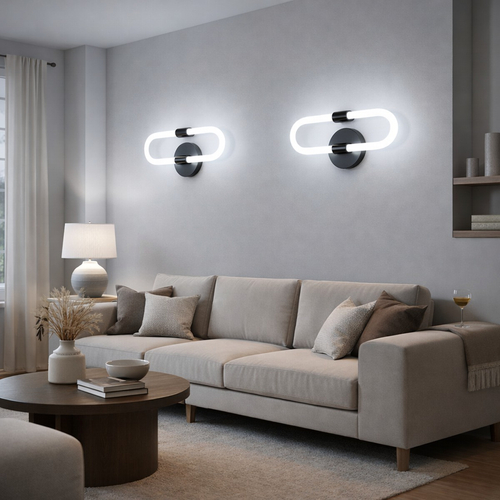 VenCore Circa Silver 6093-20067 - Μοντέρνο Επιτοίχιο Φωτιστικό Απλίκα LED 12W Ασημί Αλουμίνιο με Ρυθμιζόμενο CCT Λευκό - Ημέρας - Θερμό - Χειρισμός CCT μέσω Διακόπτη On-Off