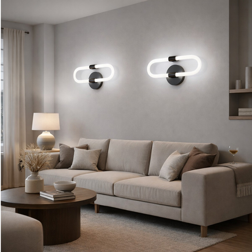 VenCore Circa Silver 6093-20067 - Μοντέρνο Επιτοίχιο Φωτιστικό Απλίκα LED 12W Ασημί Αλουμίνιο με Ρυθμιζόμενο CCT Λευκό - Ημέρας - Θερμό - Χειρισμός CCT μέσω Διακόπτη On-Off
