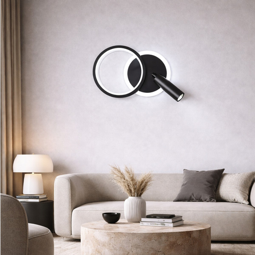 VenCore Novaris Silver 6093-20071 - Μοντέρνο Επιτοίχιο Φωτιστικό Απλίκα LED 12W Ασημί Αλουμίνιο με Ρυθμιζόμενο CCT Λευκό - Ημέρας - Θερμό - Χειρισμός CCT μέσω Διακόπτη On-Off