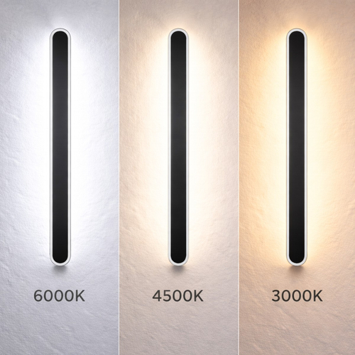 VenCore Linea Black 6093-20102 - Μοντέρνο Επιτοίχιο Φωτιστικό Απλίκα LED 60CM 12W Μαύρο Αλουμίνιο με Ρυθμιζόμενο CCT Λευκό - Ημέρας - Θερμό - Χειρισμός CCT μέσω Διακόπτη On-Off