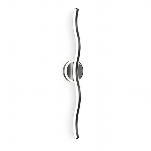 VenCore Velaris Black 6093-20150 - Μοντέρνο Επιτοίχιο Φωτιστικό Απλίκα LED 40CM 10W Μαύρο Αλουμίνιο με Ρυθμιζόμενο CCT Λευκό - Ημέρας - Θερμό - Χειρισμός CCT μέσω Διακόπτη On-Off