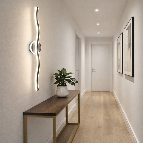 VenCore Velaris White 6093-20151 - Μοντέρνο Επιτοίχιο Φωτιστικό Απλίκα LED 40CM 10W Λευκό Αλουμίνιο με Ρυθμιζόμενο CCT Λευκό - Ημέρας - Θερμό - Χειρισμός CCT μέσω Διακόπτη On-Off