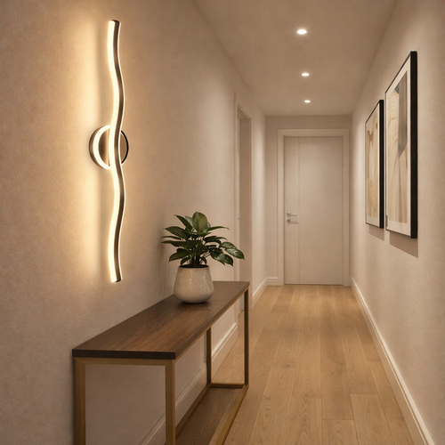 VenCore Velaris White 6093-20151 - Μοντέρνο Επιτοίχιο Φωτιστικό Απλίκα LED 40CM 10W Λευκό Αλουμίνιο με Ρυθμιζόμενο CCT Λευκό - Ημέρας - Θερμό - Χειρισμός CCT μέσω Διακόπτη On-Off