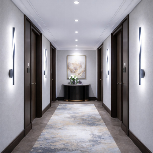 VenCore Twynor White 6093-20155 - Μοντέρνο Επιτοίχιο Φωτιστικό Απλίκα LED 40CM 10W Λευκό Αλουμίνιο με Ρυθμιζόμενο CCT Λευκό - Ημέρας - Θερμό - Χειρισμός CCT μέσω Διακόπτη On-Off
