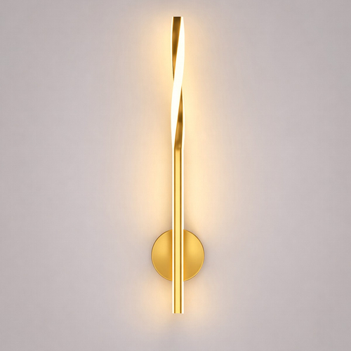 VenCore Twynor Gold 6093-20157 - Μοντέρνο Επιτοίχιο Φωτιστικό Απλίκα LED 40CM 10W Χρυσό Αλουμίνιο με Ρυθμιζόμενο CCT Λευκό - Ημέρας - Θερμό - Χειρισμός CCT μέσω Διακόπτη On-Off