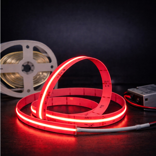VenCore 6174-50016 - Ledstrip Cob 12W IP20 DW - Ταινία LED Τύπου COB - 5 Μέτρα (1 Roll) - 12 Watt 24 Volt - 320 LED ανά Μέτρο - 820 Lumens ανά Μέτρο - IP20 - Κόκκινο