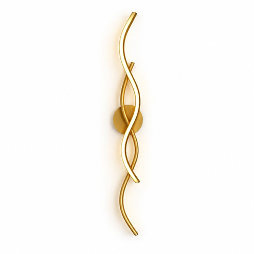 VenCore Serelis Gold 6093-20145 - Μοντέρνο Επιτοίχιο Φωτιστικό Απλίκα LED 100CM 14W Χρυσό Αλουμίνιο με Ρυθμιζόμενο CCT Λευκό - Ημέρας - Θερμό - Χειρισμός CCT μέσω Διακόπτη On-Off