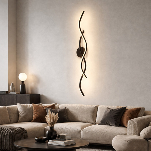 VenCore Serelis Gold 6093-20145 - Μοντέρνο Επιτοίχιο Φωτιστικό Απλίκα LED 100CM 14W Χρυσό Αλουμίνιο με Ρυθμιζόμενο CCT Λευκό - Ημέρας - Θερμό - Χειρισμός CCT μέσω Διακόπτη On-Off