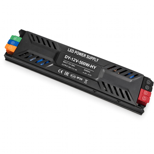 VenCore 6614-50015 - Aluminium High Tech Power Supply 500W 12V 41.67A - Τροφοδοτικό Αλουμινίου Υψηλής Τεχνολογίας 230 Volt σε 12 Volt 500 Watt 41.67 Ampere - Μ24.7xΠ5.2xΥ2.5cm