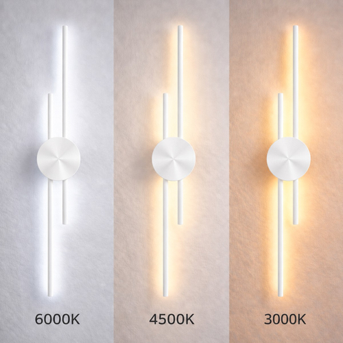 VenCore Aurex White 6093-20107 - Μοντέρνο Επιτοίχιο Φωτιστικό Απλίκα LED 60CM 12W Λευκό Αλουμίνιο με Ρυθμιζόμενο CCT Λευκό - Ημέρας - Θερμό - Χειρισμός CCT μέσω Διακόπτη On-Off