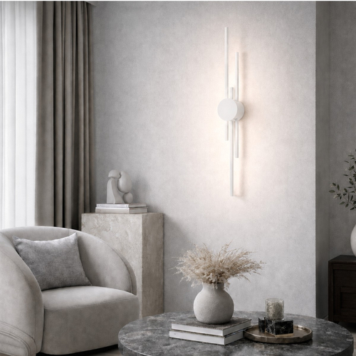VenCore Stravon White 6093-20111 - Μοντέρνο Επιτοίχιο Φωτιστικό Απλίκα LED 60CM 12W Λευκό Αλουμίνιο με Ρυθμιζόμενο CCT Λευκό - Ημέρας - Θερμό - Χειρισμός CCT μέσω Διακόπτη On-Off