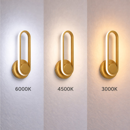 VenCore Solenne Gold 6093-20024 - Μοντέρνο Επιτοίχιο Φωτιστικό Απλίκα LED 12W Χρυσό Αλουμίνιο με Ρυθμιζόμενο CCT Λευκό - Ημέρας - Θερμό - Χειρισμός CCT μέσω Διακόπτη On-Off - Μ31.5 x Π12 x Υ6cm