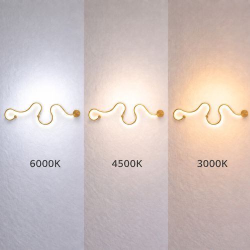 VenCore Nexora Gold 6093-20079 - Μοντέρνο Επιτοίχιο Φωτιστικό Απλίκα LED 38W Χρυσό Αλουμίνιο με Ρυθμιζόμενο CCT Λευκό - Ημέρας - Θερμό - Χειρισμός CCT μέσω Διακόπτη On-Off - Μ120 x Π33 x Υ6cm