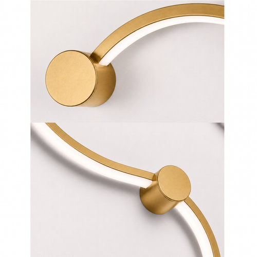 VenCore Nexora Gold 6093-20079 - Μοντέρνο Επιτοίχιο Φωτιστικό Απλίκα LED 38W Χρυσό Αλουμίνιο με Ρυθμιζόμενο CCT Λευκό - Ημέρας - Θερμό - Χειρισμός CCT μέσω Διακόπτη On-Off - Μ120 x Π33 x Υ6cm