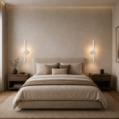 VenCore Aureon White 6093-20147 - Μοντέρνο Επιτοίχιο Φωτιστικό Απλίκα LED 12W Λευκό Αλουμίνιο με Ρυθμιζόμενο CCT Λευκό - Ημέρας - Θερμό - Χειρισμός CCT μέσω Διακόπτη On-Off - Μ40 x Π11 x Υ14cm