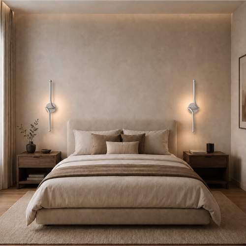 VenCore Aureon Silver 6093-20148 - Μοντέρνο Επιτοίχιο Φωτιστικό Απλίκα LED 12W Ασημί Αλουμίνιο με Ρυθμιζόμενο CCT Λευκό - Ημέρας - Θερμό - Χειρισμός CCT μέσω Διακόπτη On-Off - Μ40 x Π11 x Υ14cm