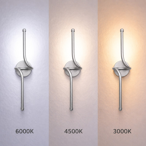 VenCore Aureon Silver 6093-20148 - Μοντέρνο Επιτοίχιο Φωτιστικό Απλίκα LED 12W Ασημί Αλουμίνιο με Ρυθμιζόμενο CCT Λευκό - Ημέρας - Θερμό - Χειρισμός CCT μέσω Διακόπτη On-Off - Μ40 x Π11 x Υ14cm