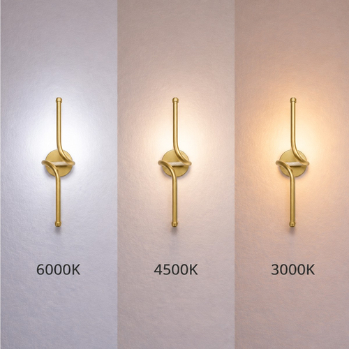 VenCore Aureon Gold 6093-20149 - Μοντέρνο Επιτοίχιο Φωτιστικό Απλίκα LED 12W Χρυσό Αλουμίνιο με Ρυθμιζόμενο CCT Λευκό - Ημέρας - Θερμό - Χειρισμός CCT μέσω Διακόπτη On-Off - Μ40 x Π11 x Υ14cm