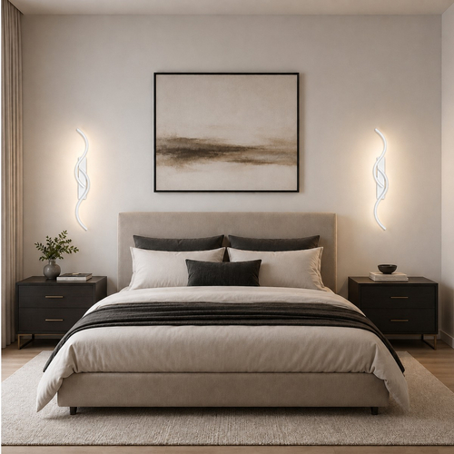 VenCore Zevora White 6093-20135 - Μοντέρνο Επιτοίχιο Φωτιστικό Απλίκα LED 12W Λευκό Αλουμίνιο με Ρυθμιζόμενο CCT Λευκό - Ημέρας - Θερμό - Χειρισμός CCT μέσω Διακόπτη On-Off - Μ62 x Π8 x Υ5cm