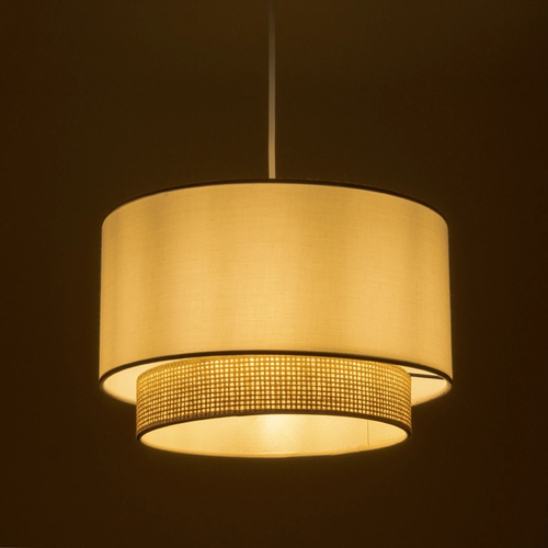 GLOBOSTAR® BASIL 204-0197 Μοντέρνο Κρεμαστό Φωτιστικό Οροφής με Ντουί 1 x E27 AC 220-240V IP20 - Μπεζ & Χρυσό - Μ30 x Π30 x Υ20cm