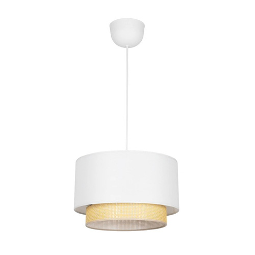 GLOBOSTAR® BASIL 204-0197 Μοντέρνο Κρεμαστό Φωτιστικό Οροφής με Ντουί 1 x E27 AC 220-240V IP20 - Μπεζ & Χρυσό - Μ30 x Π30 x Υ20cm