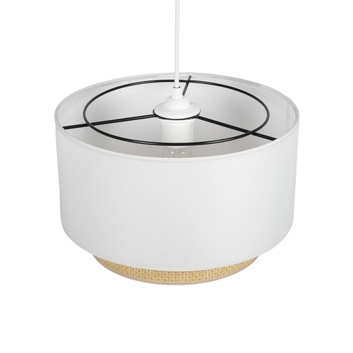 GLOBOSTAR® BASIL 204-0197 Μοντέρνο Κρεμαστό Φωτιστικό Οροφής με Ντουί 1 x E27 AC 220-240V IP20 - Μπεζ & Χρυσό - Μ30 x Π30 x Υ20cm